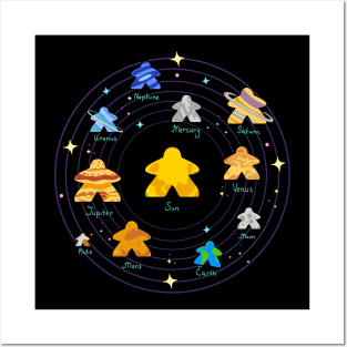 Meeple Board Game Solar System Planets Posters and Art